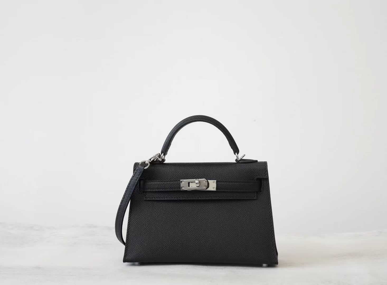 Luxury Epsom Leather Mini Kelly Bag - Classic Étoupe with Palladium Hardware
