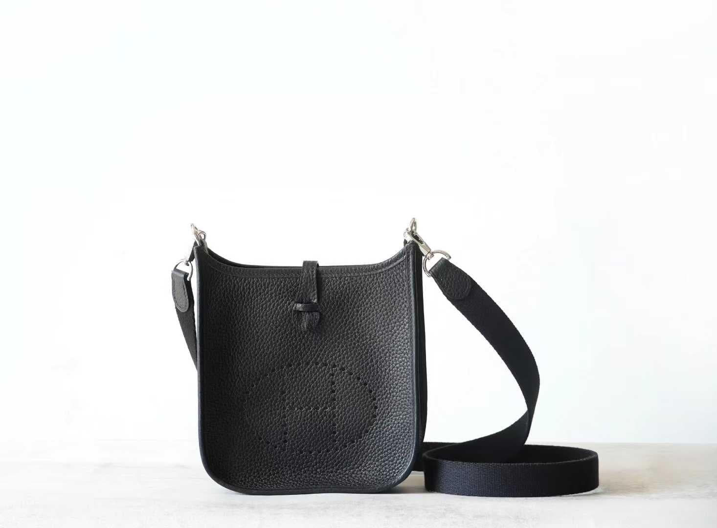 Togo Leather Crossbody with Perforated Motif | LINJIN LUXURY — Handstitched TC Cowhide, 8.5 SPI Waxed Thread