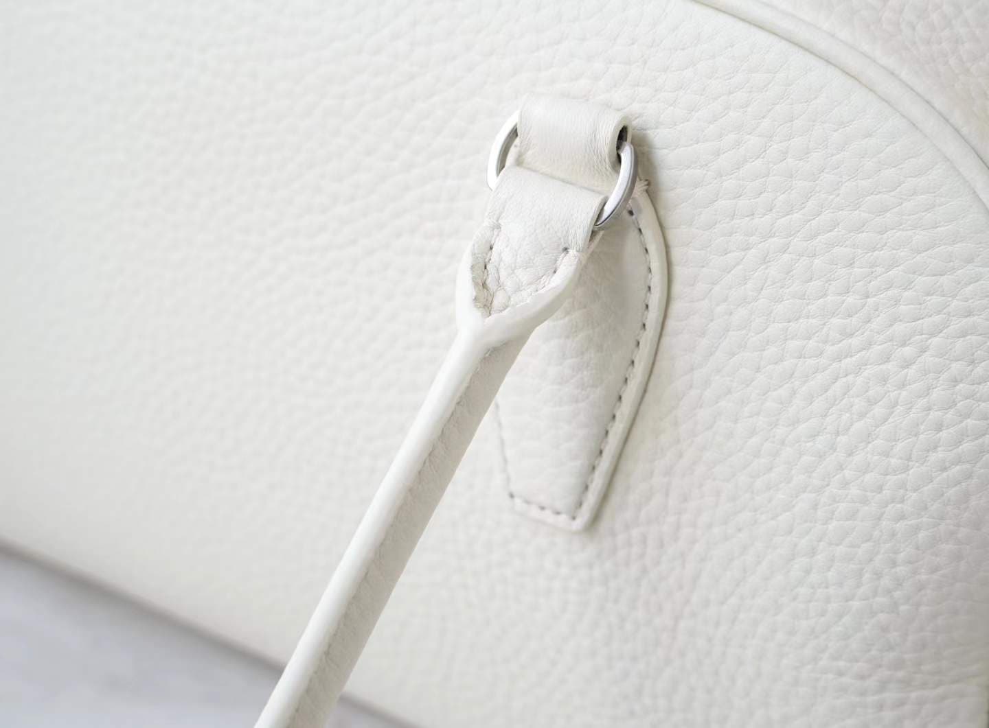 Front view of LINJIN LUXURY Paris-Bombay 35 doctor bag in black Togo leather, featuring an elongated silhouette and tall handles on a white background - 9