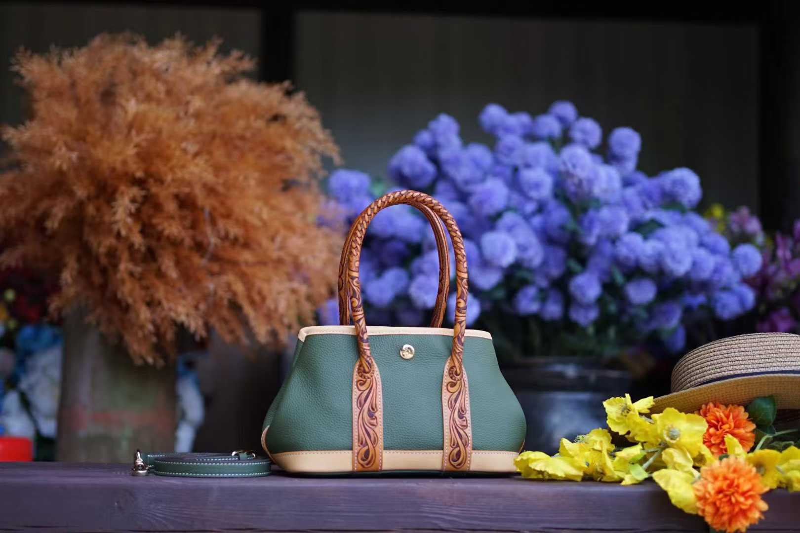 Hand-tooled premium leather handbags and top-handle tote bags for wholesale - 6