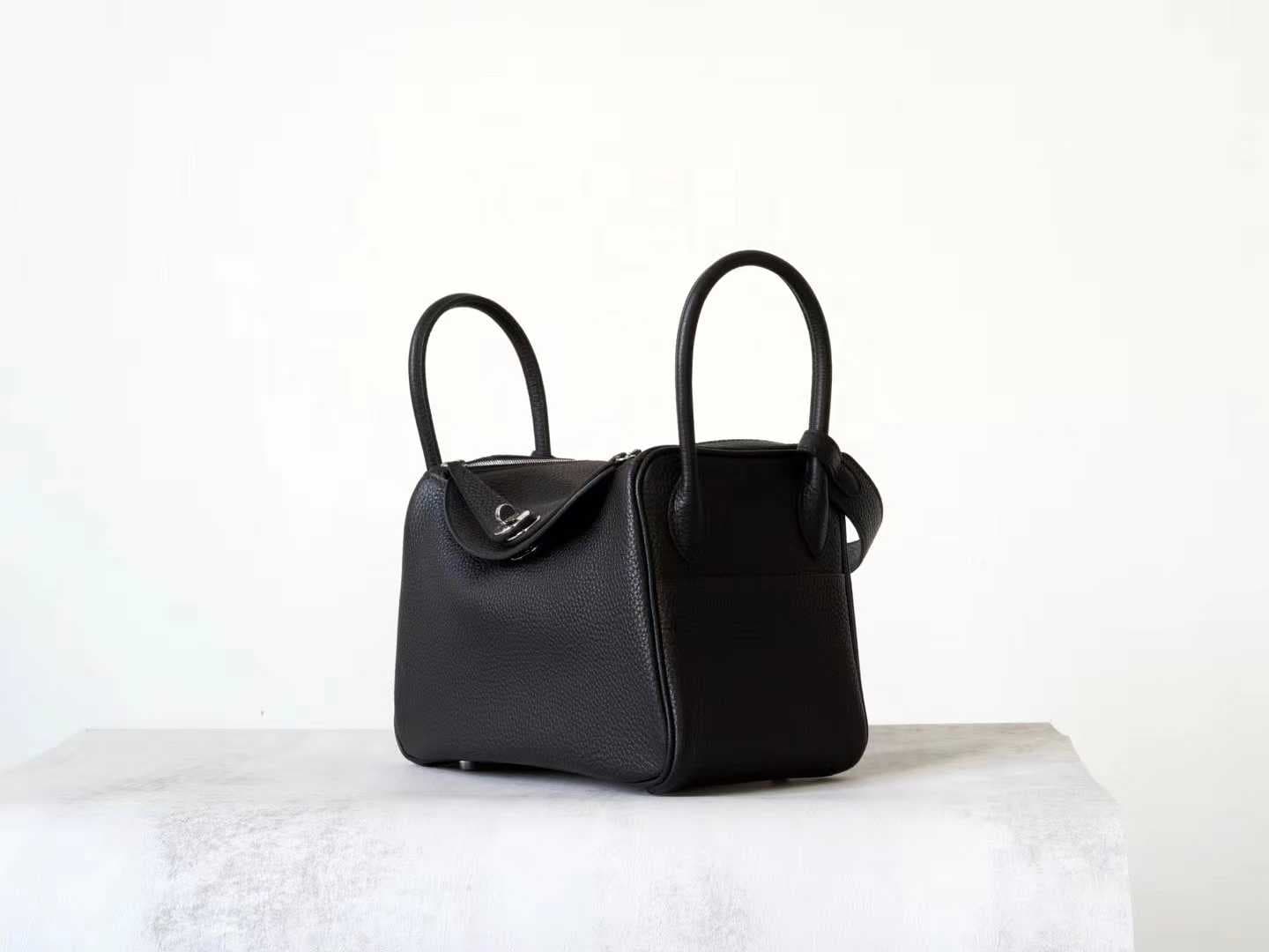 Handcrafted Togo leather doctor bag in gold brown with silver hardware - LINJIN Luxury - 2