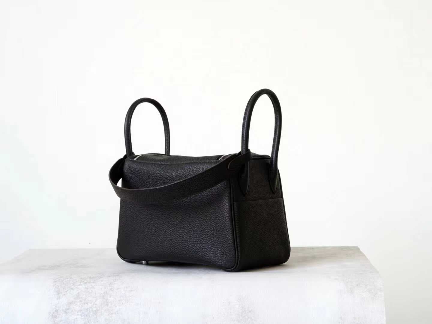 Handcrafted Togo leather doctor bag in gold brown with silver hardware - LINJIN Luxury - 3