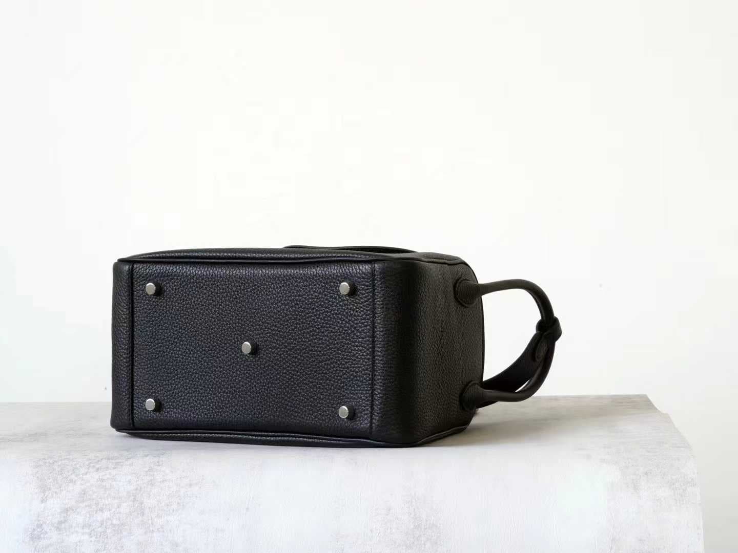 Handcrafted Togo leather doctor bag in gold brown with silver hardware - LINJIN Luxury - 4
