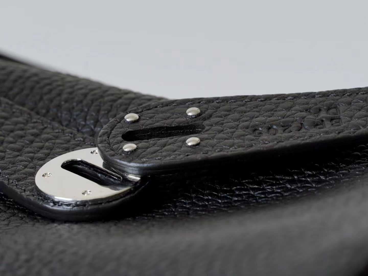 Handcrafted Togo leather doctor bag in gold brown with silver hardware - LINJIN Luxury - 5