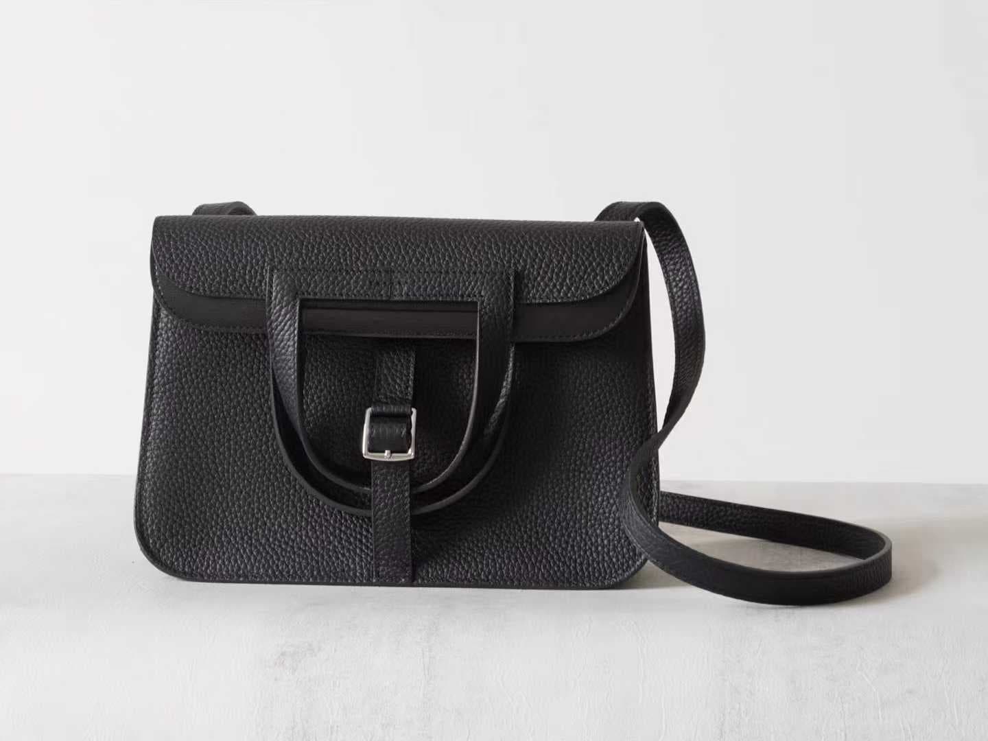 Pebbled Leather Crossbody Bag - Minimalist Messenger | LinJin