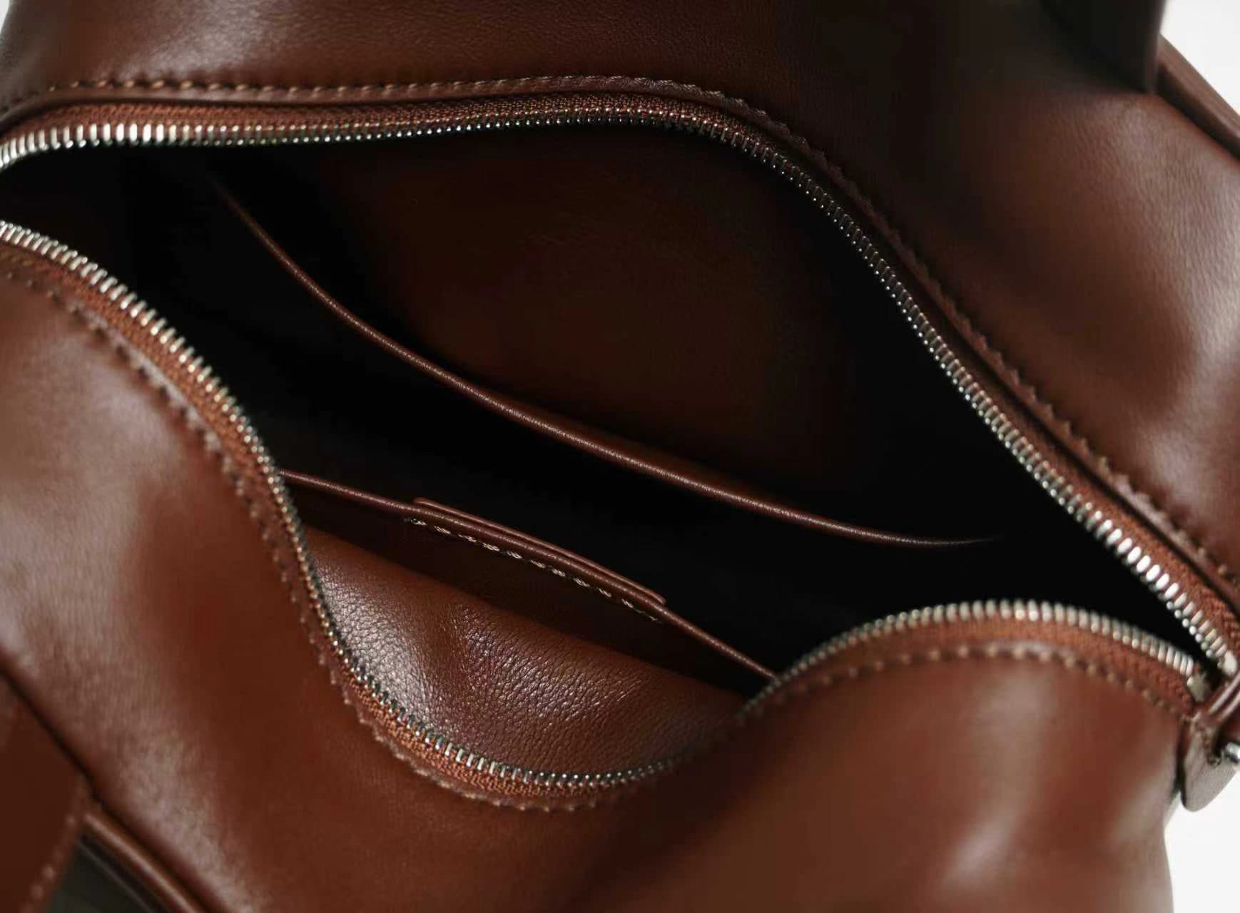Full Lambskin Leather Mini Box Bag | Linjin Luxury — Top Handle, Crossbody & Underarm, Zip Closure, Interior Pocket, Multiple Colors - 6