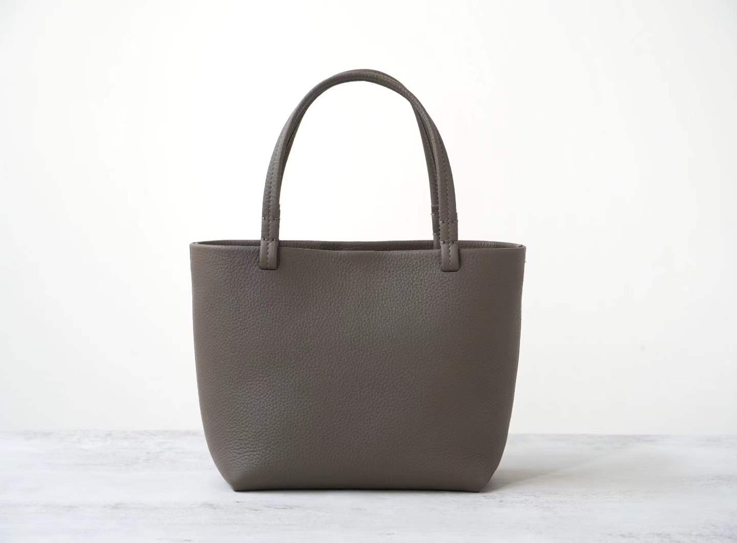 Minimalist Pebbled Leather Knotted Tote | LINJIN LUXURY — Soft Thick Cowhide, Everyday Shoulder Bag