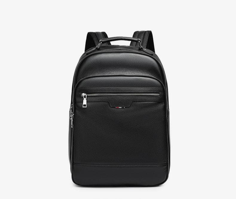 Men's Full-Grain Leather Backpack | LINJIN LUXURY — Pebbled Cowhide, Dedicated Laptop Compartment