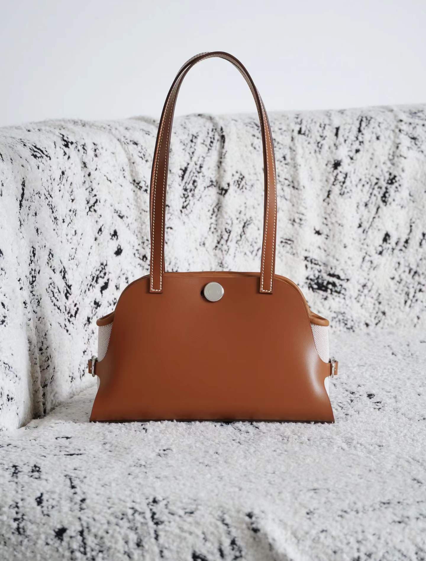 hunter leather top handle handbag luxury design